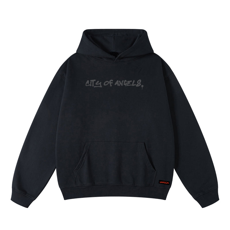 CITY OF ANGELS OVERSIZED BLACK HOODIE