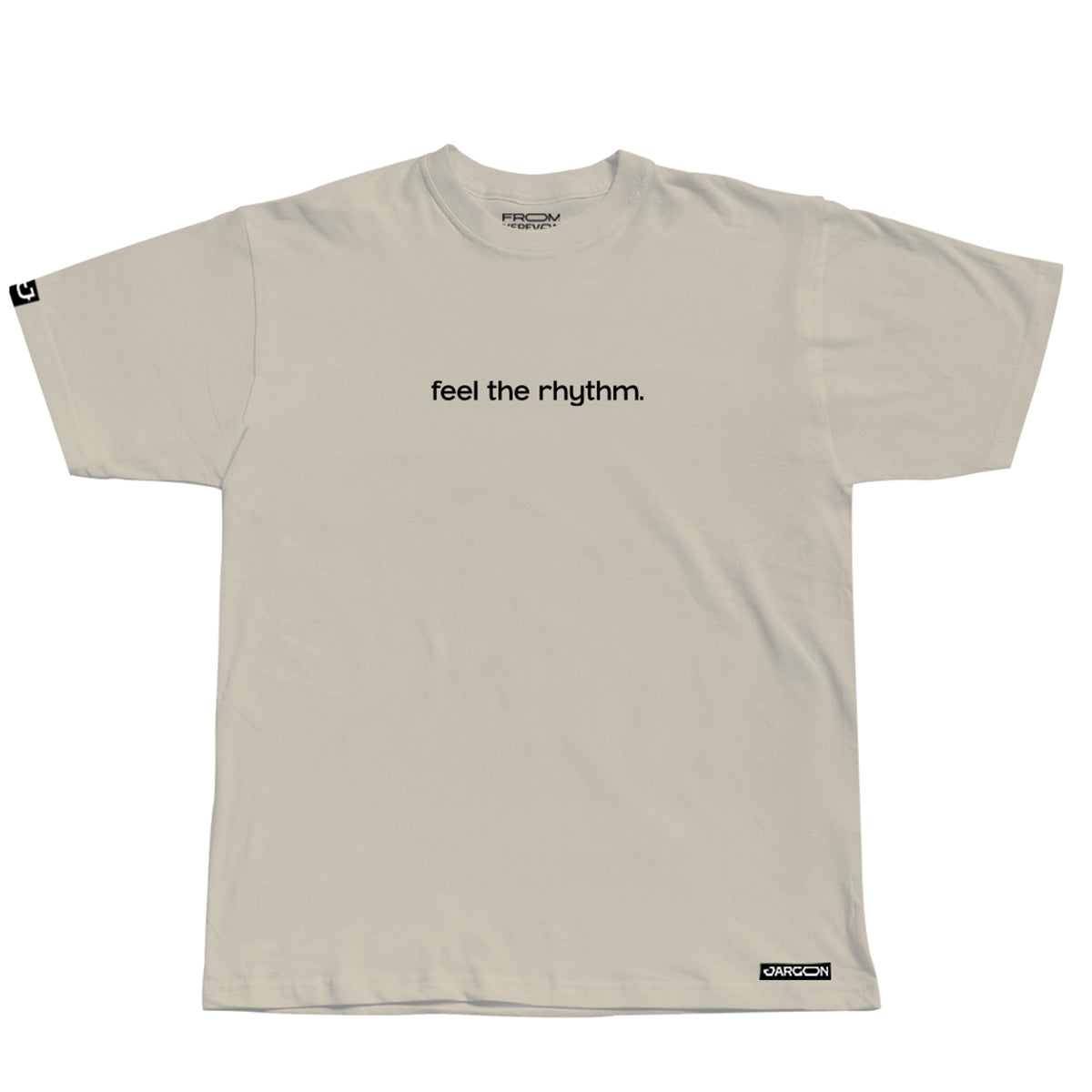 FEEL THE RHYTHM OVERSIZED UNISEX BEIGE T-SHIRT